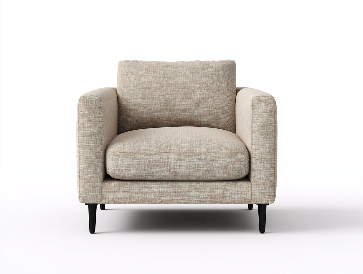 Poltrona - Tessuto-Metallo - 93x86x84 cm - Beige - Design moderno