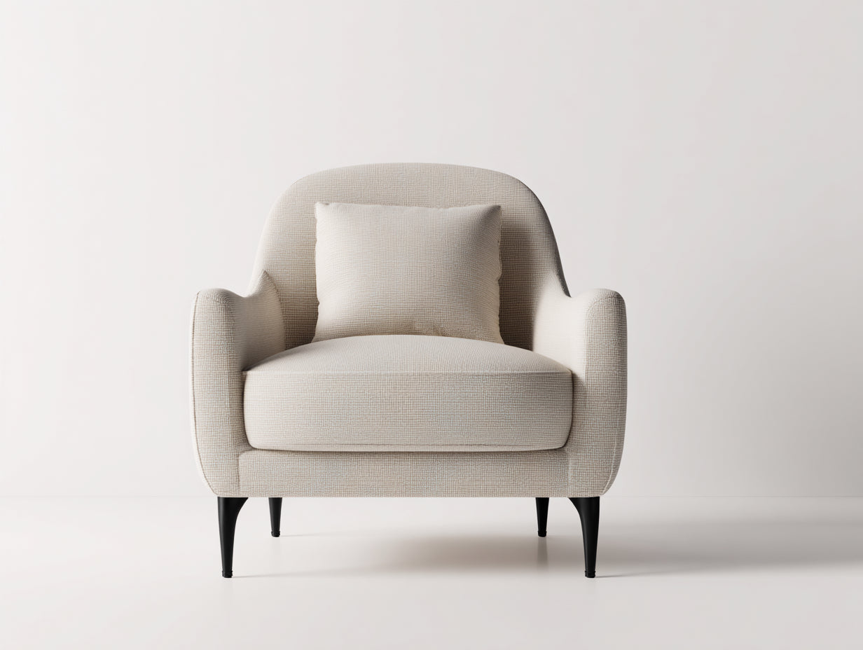 Poltrona - Tessuto - 92x86x89 cm - Beige - Design moderno
