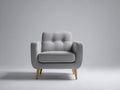 Poltrona - Tessuto-Legno - 89x82x84 cm - Grigio - Design moderno