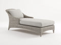 Lettino prendisole - rattan-tessuto - 175x75x83cm - grigio naturale-beige - elegante