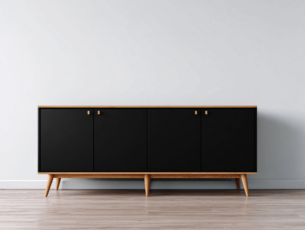 Mobile ingresso - legno - 190x40x76 cm - nero-marrone - nordico
