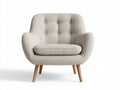 Poltrona - Tessuto-Legno - 92x83x88 cm - Beige - Design nordico