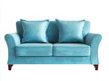 Divano a due posti - velluto - 185x88x82 cm - azzurro - classico moderno