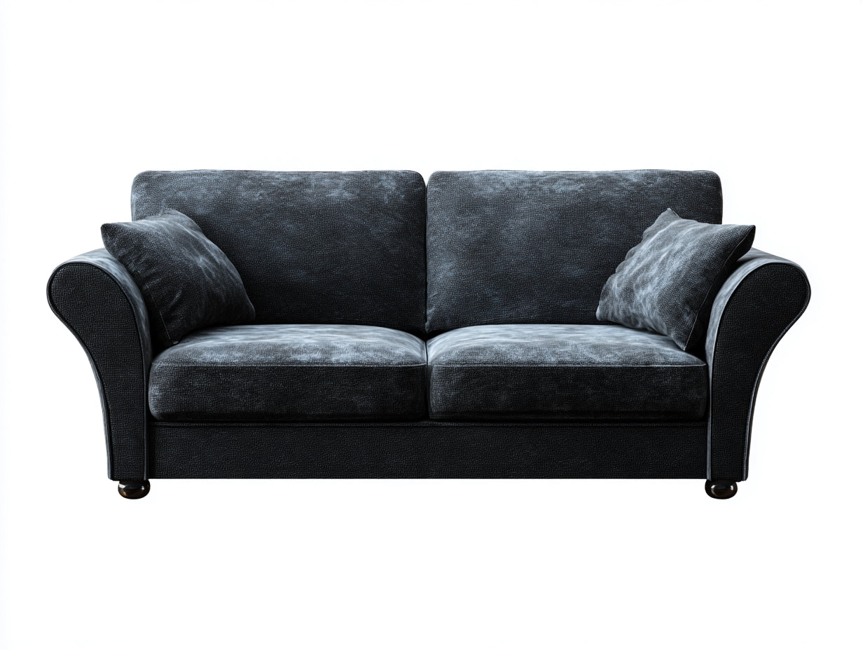 Divano a due posti - tessuto - 190x89x82 cm - grigio scuro - classico