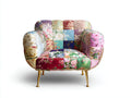 Poltrona - Tessuto-Metallo - 108x90x82 cm - Multicolore - Design glamour