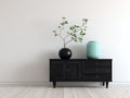 Mobile ingresso - legno - 170x39x75 cm - nero-oro - classico moderno