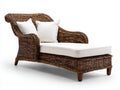 Lettino prendisole - rattan-tessuto-legno - 178x76x86cm - marrone intrecciato-avorio - boho