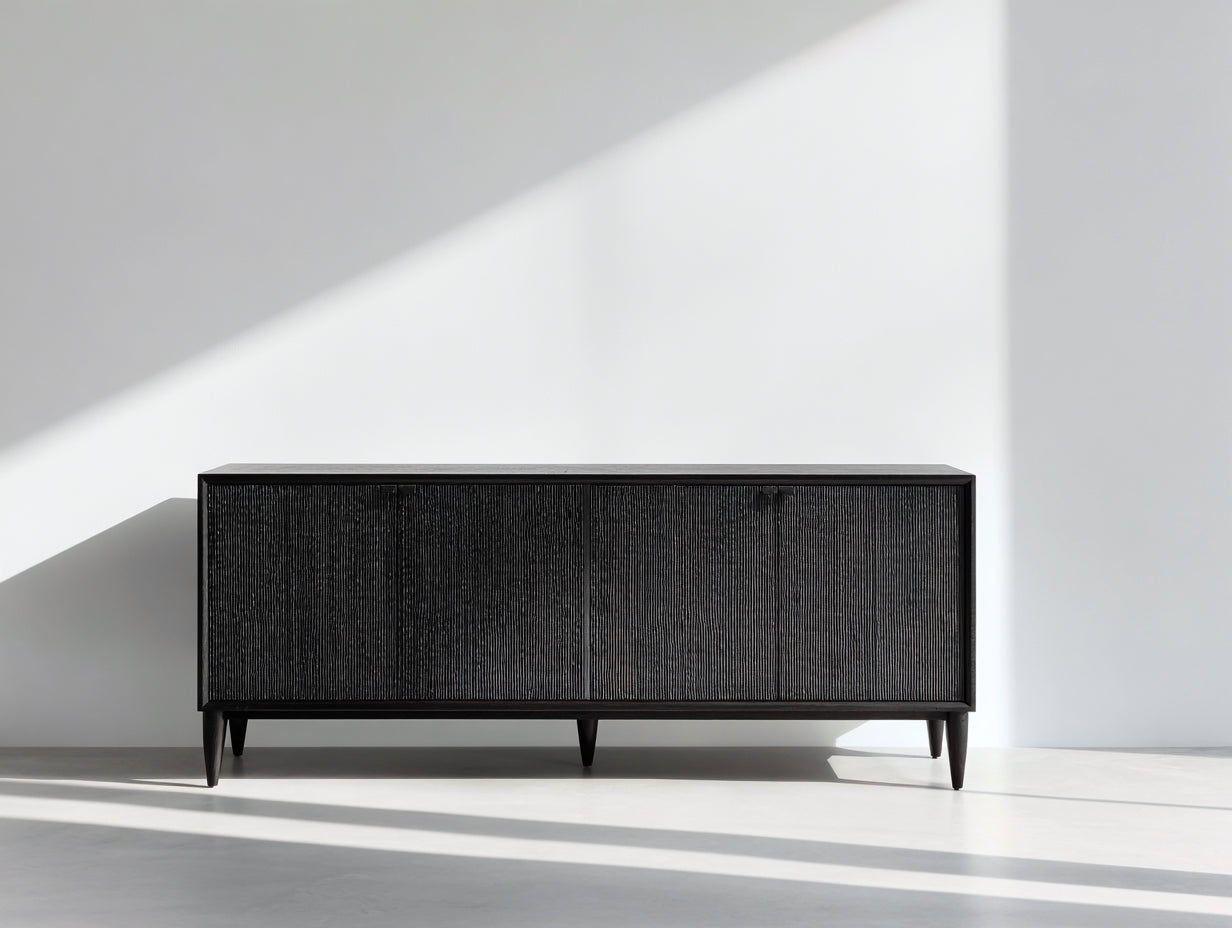 Mobile ingresso - legno - 185x40x72 cm - nero - contemporaneo
