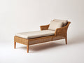 Lettino prendisole-Rattan-Tessuto-Legno-188x78x74 cm-Marrone dorato-Crema-Stile boho