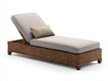Lettino prendisole-Rattan-Tessuto-Legno-194x78x79 cm-Marrone naturale-Beige-Stile rustico