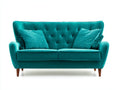 Divano a due posti - velluto - 188x88x90 cm - turchese - r¨¦tro