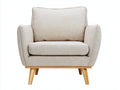 Poltrona - Tessuto-Legno - 96x87x89 cm - Beige - Design contemporaneo