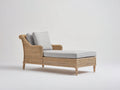 Lettino prendisole-Rattan-Tessuto-Legno-176x82x81 cm-Miele naturale-Grigio chiaro-Stile classico
