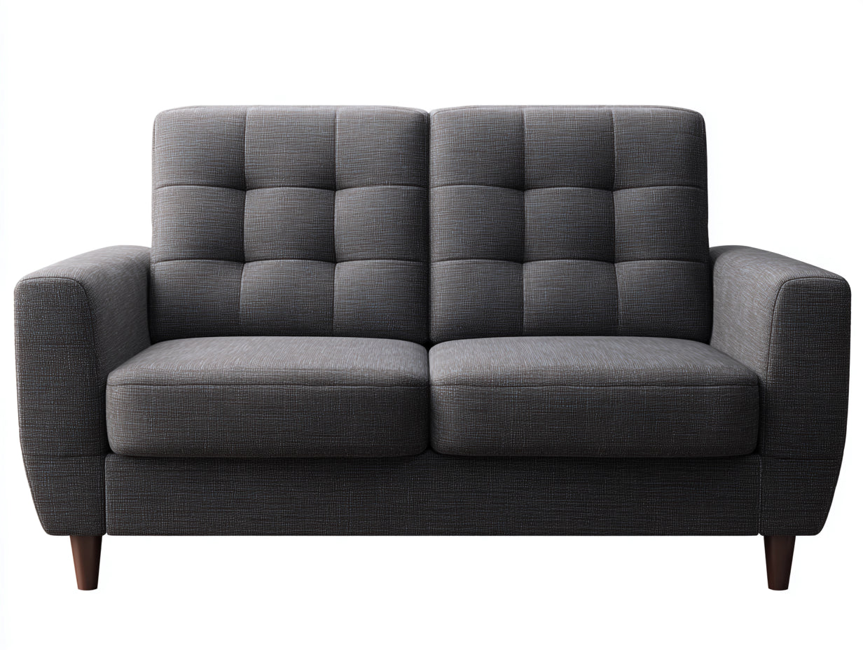 Divano a due posti - tessuto - 178x86x84 cm - grigio scuro - moderno trapuntato