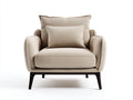 Poltrona - Tessuto-Legno - 106x91x85 cm - Beige - Design contemporaneo