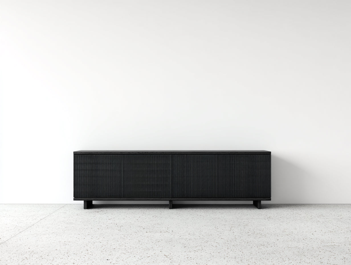 Mobile ingresso - legno - 200x42x58 cm - nero - minimalista