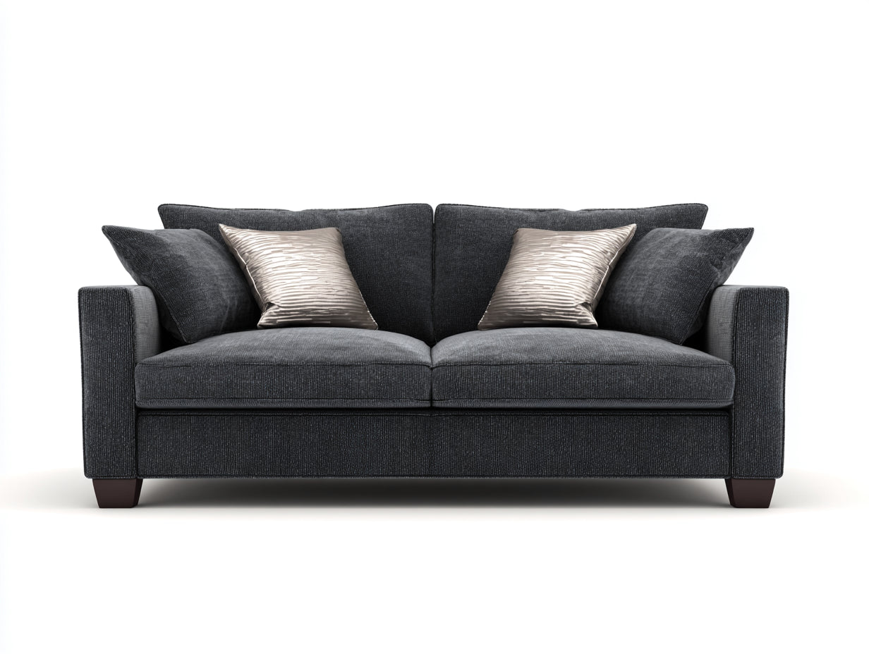 Divano a due posti - tessuto - 188x90x84 cm - grigio scuro - moderno