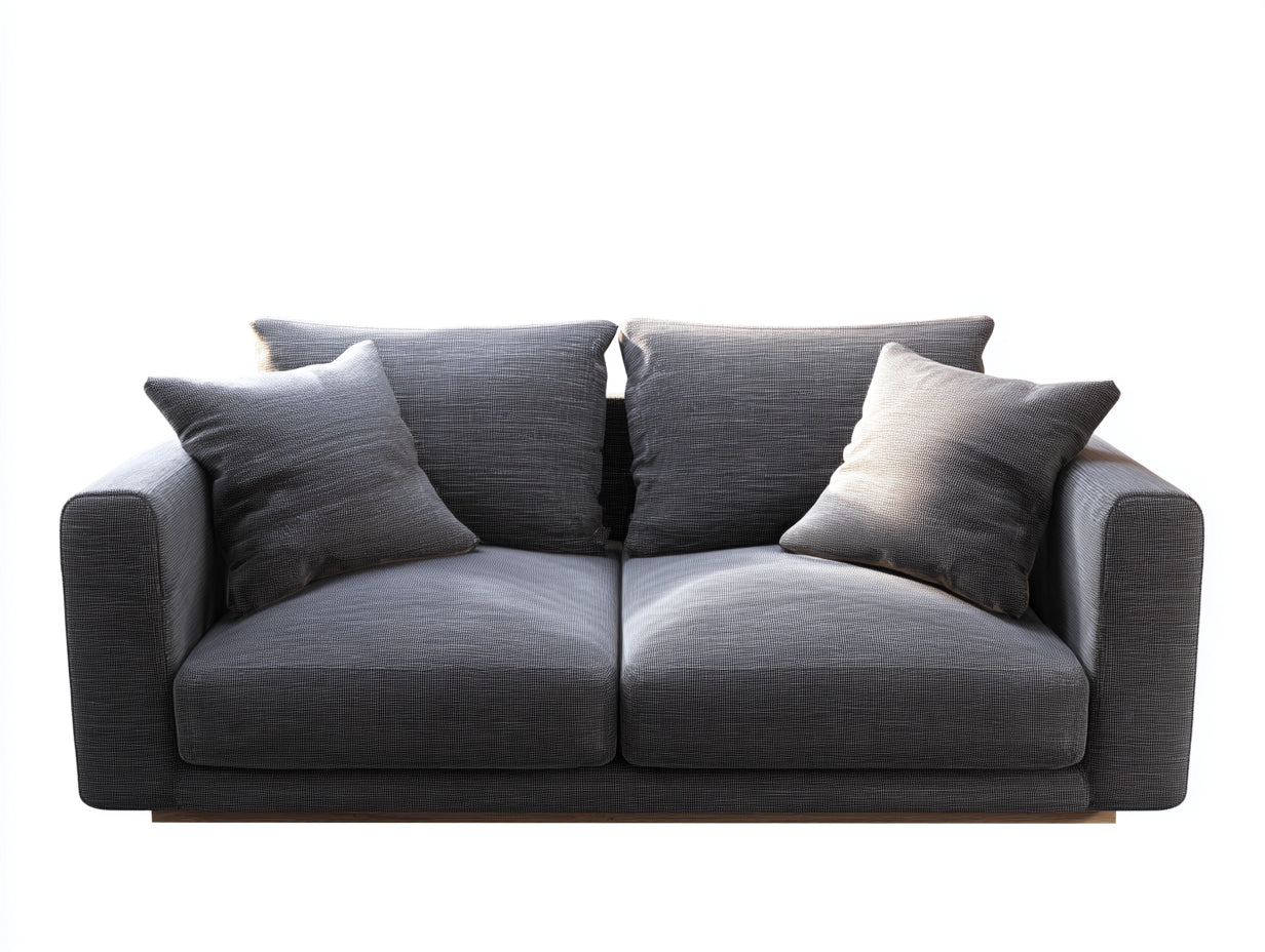 Divano a due posti - tessuto - 192x91x84 cm - grigio scuro - moderno