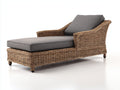 Lettino prendisole-Rattan-Tessuto-186x81x84 cm-Marrone naturale-Grigio scuro-Stile naturale