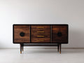 Mobile ingresso - legno - 175x42x78 cm - marrone-nero-oro - met¨¤ secolo