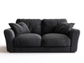 Divano a due posti - tessuto - 188x90x83 cm - nero - contemporaneo