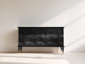 Mobile ingresso - legno - 165x38x80 cm - nero-oro - contemporaneo