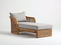 Lettino prendisole - rattan-tessuto - 170x78x82cm - naturale-grigio chiaro - boho